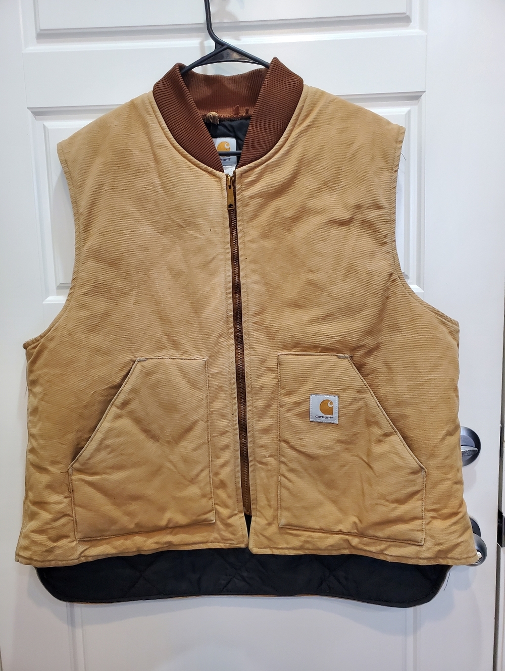 Carhartt Brown Tan Quilted Work Vest size XL